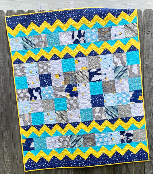 Baby Blocks Charm Square Baby Quilt Pattern in Two Sizes
