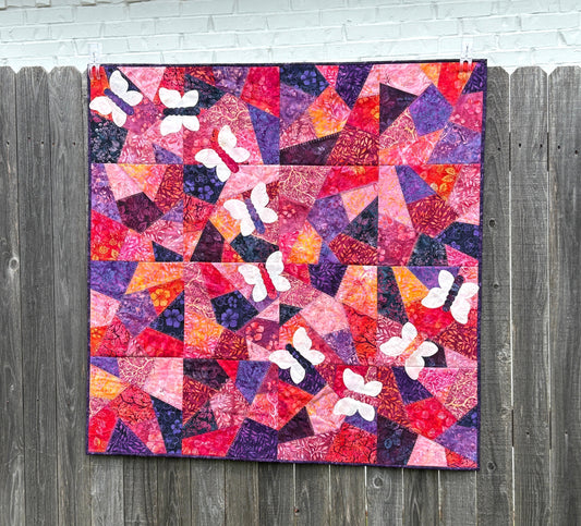 Crazy Quilt featuring Island Batik Berry Crush Fabric