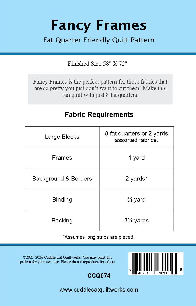 Fancy Frames Quilt Pattern - Digital Version