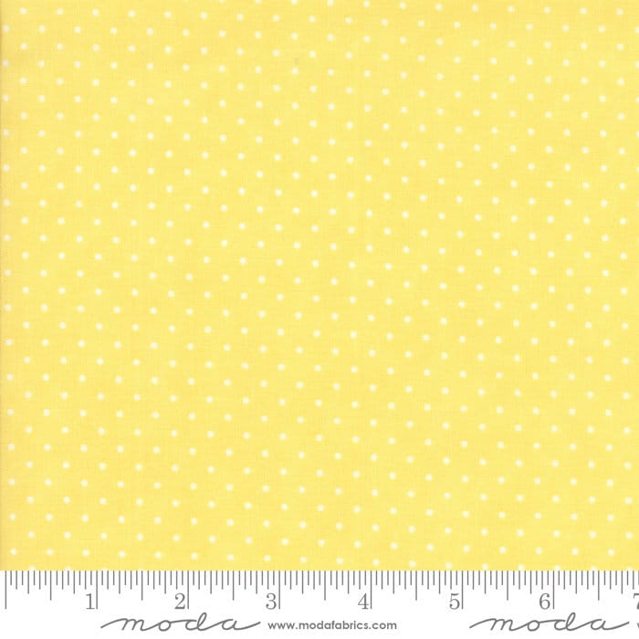 Moda Essential Dots Yellow Fabric 8654-20 - 33" REMNANT CUT, Yellow Blender Fabric, Yellow Polka Dot Fabric, Yellow White Blender Fabric