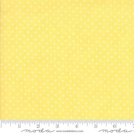 Moda Essential Dots Yellow Fabric 8654-20 - 33" REMNANT CUT, Yellow Blender Fabric, Yellow Polka Dot Fabric, Yellow White Blender Fabric