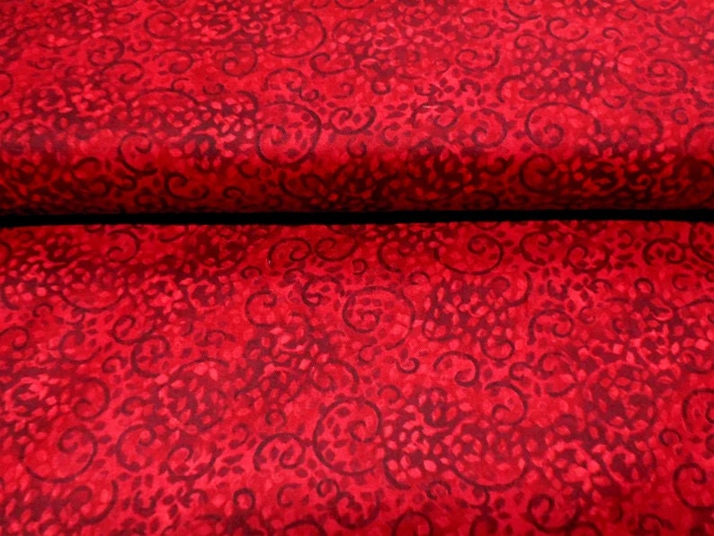 Ruby Slippers Red Scroll Fabric Wilmington Essentials Wilmington Prints 26035-333
