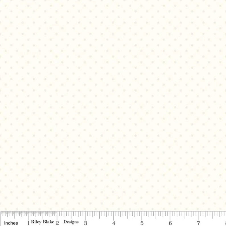 Swiss Dots Cream on Cream Fabric - 34" REMNANT CUT - Riley Blake Designs C600R-01CREAM, Cream Dot Fabric, Cream Blender Fabric