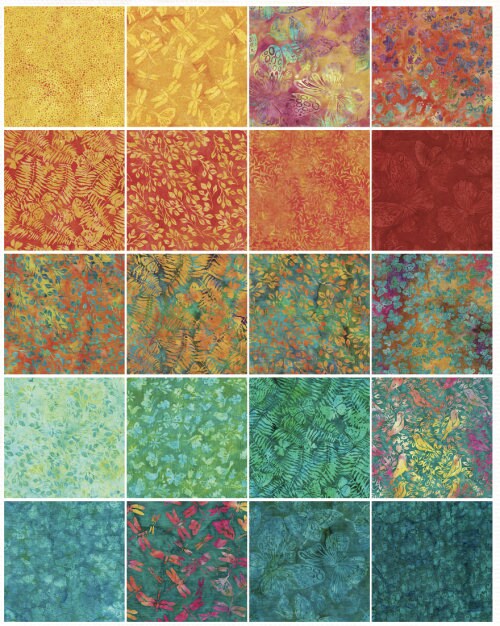 Island Batik Flutter Wings Strip Pack - 40 2 1/2" Pre Cut Fabric Strips