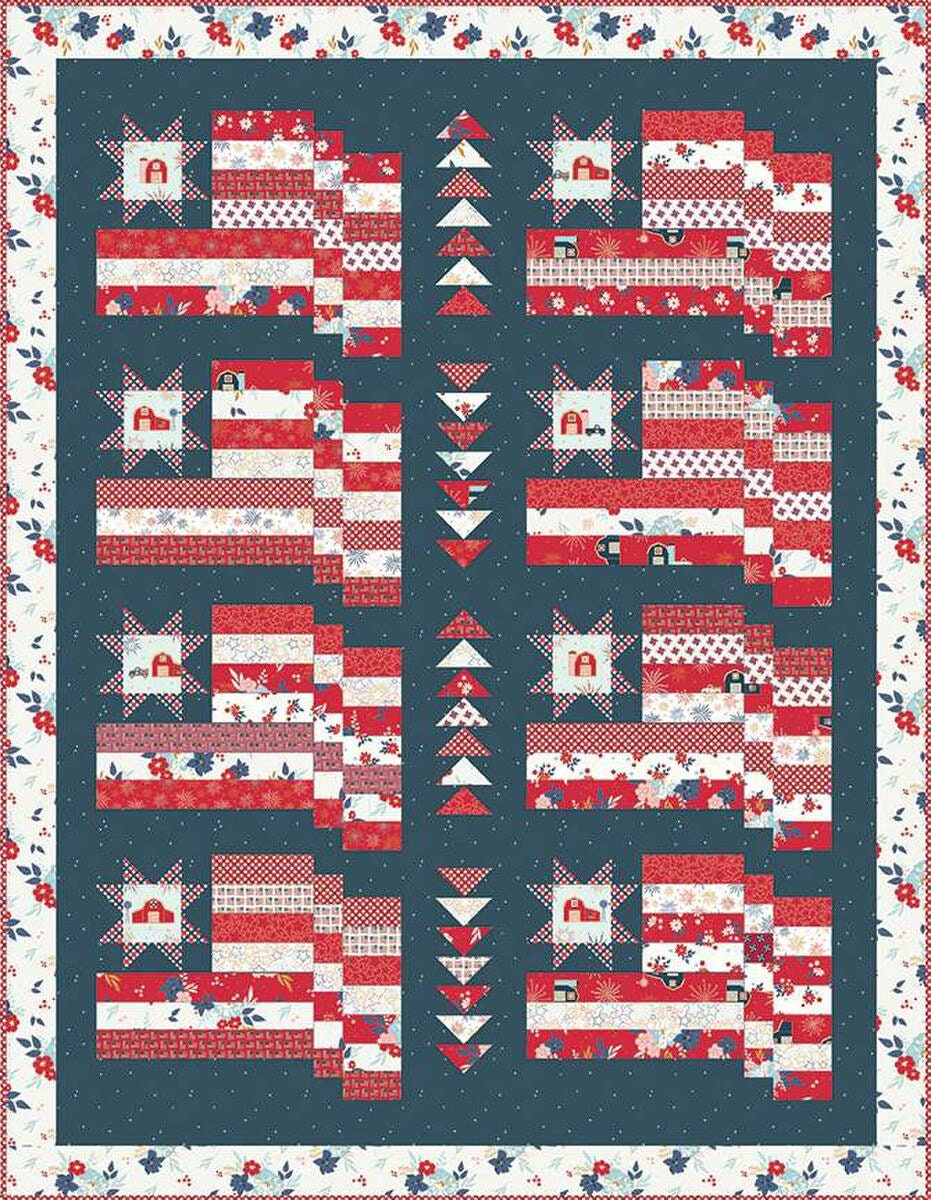 Heartland Quilt Pattern - Flamingo Toes FT-8221HL, Patriotic Quilt Pattern - American Flag Quilt Pattern - Americana Quilt Pattern