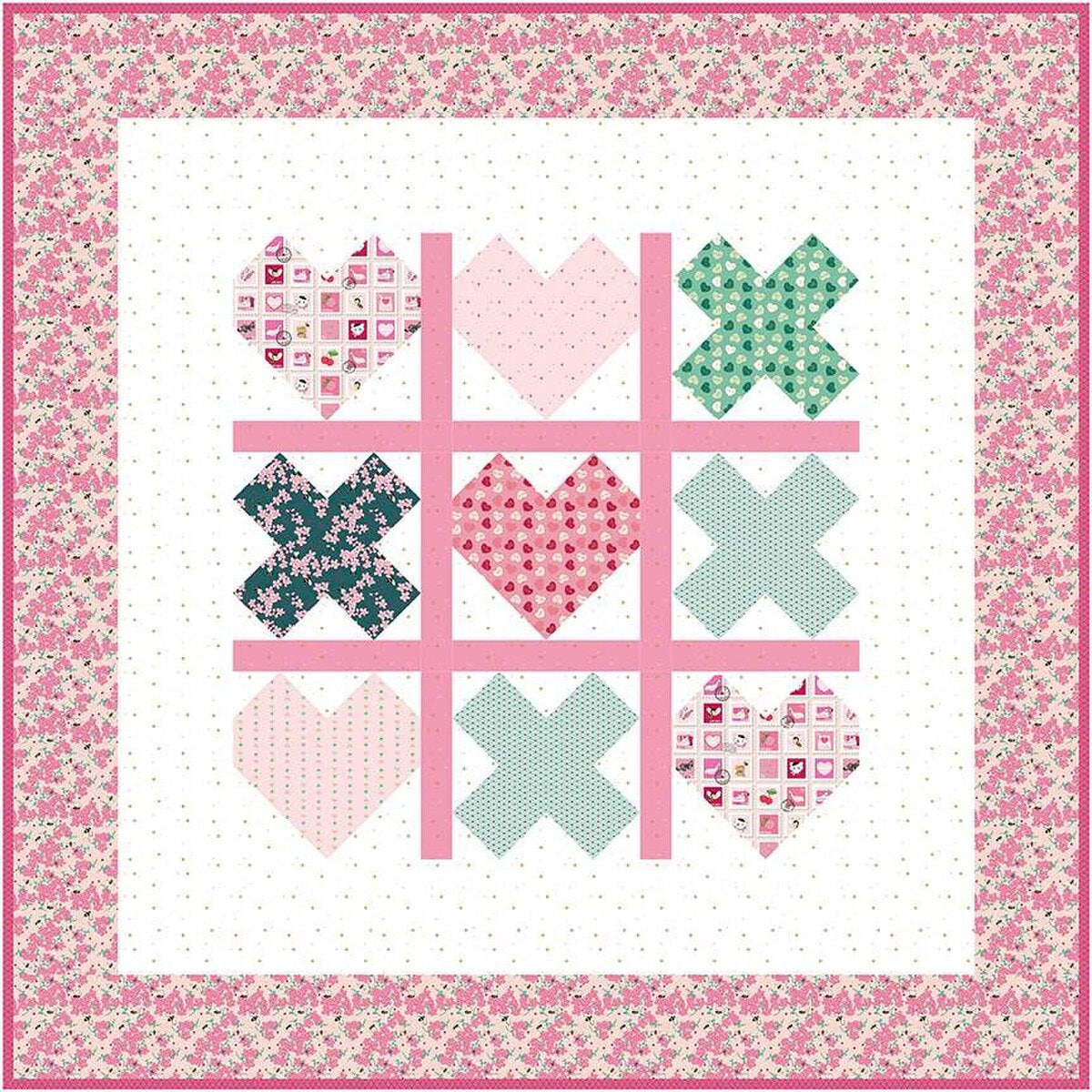 Tic Tac Cat Quilt Pattern - Melissa Mortenson PDC4731, Cat Quilt Pattern - Cat Lover Quilt Pattern, Cat Throw or Wall Quilt Pattern