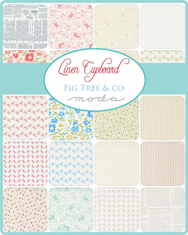 Linen Cupboard Layer Cake - Moda 20480LC, 42 - 10" Fabric Squares, Neutral Colors Fabric Layer Cake, Neutral Pre-Cut Fabric
