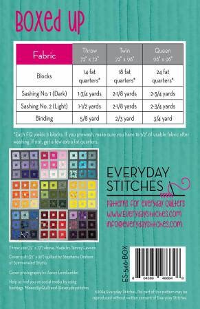Boxed Up Quilt Pattern - Everyday Stitches ES-546-BOX, Fat Quarter and Scrap Friendly Quilt Pattern in Three Sizes