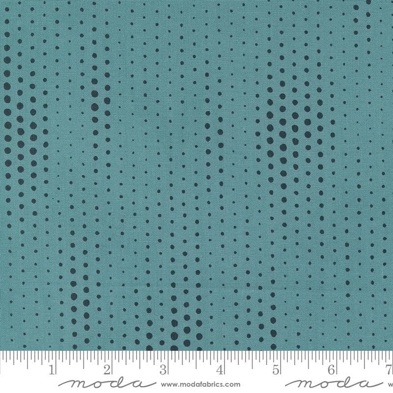 Melrose Wilshire Ocean Geometric Dots Teal Fabric - 27" REMNANT CUT - Moda 33783-16, Teal with Black Dots Blender Fabric