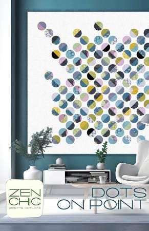 Dots on Point Applique Quilt Pattern by Zen Chic ZC-DPQP, Raw Edge Applique Quilt Pattern, Charm Square Friendly Applique Quilt Pattern