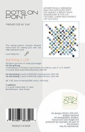 Dots on Point Applique Quilt Pattern by Zen Chic ZC-DPQP, Raw Edge Applique Quilt Pattern, Charm Square Friendly Applique Quilt Pattern