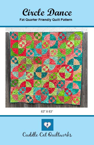 Circle Dance Quilt Pattern Printed Version - Cuddle Cat Quiltworks CCQ090, Fat Quarter Friendly Drunkard's Path Quilt Pattern