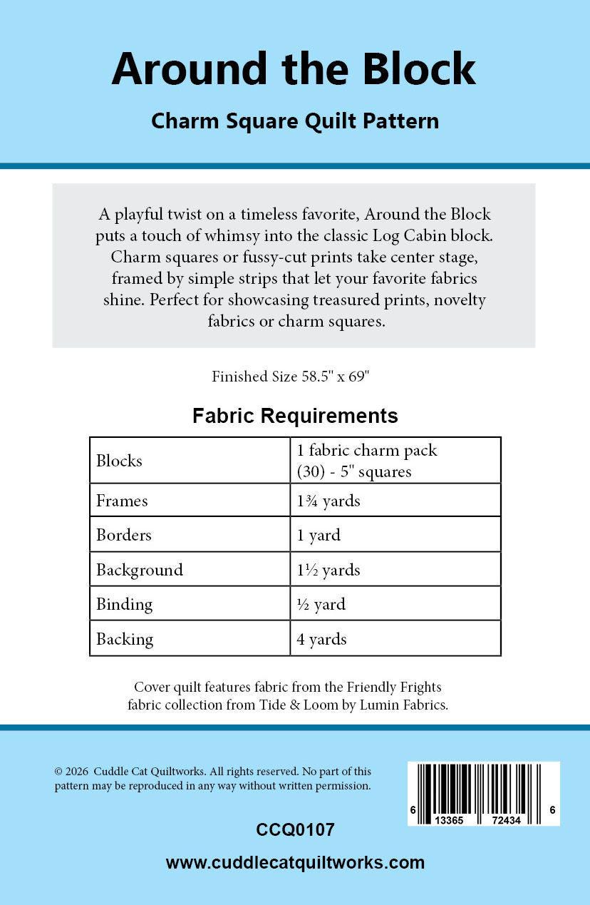 Around the Block Charm Square Quilt Pattern PDF Version