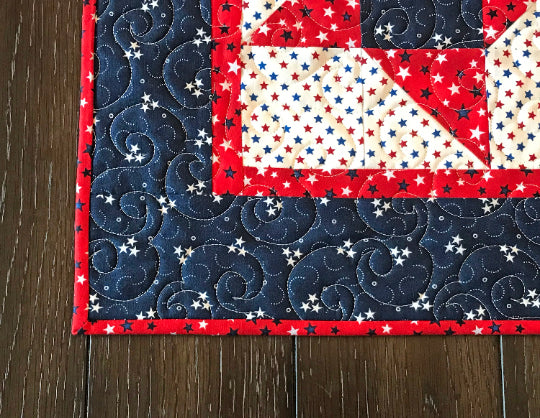 Patriotic Friendship Star Table Runner Pattern - Digital Pattern - Handmade Quilts, Digital Patterns, and Home Décor items online - Cuddle Cat Quiltworks