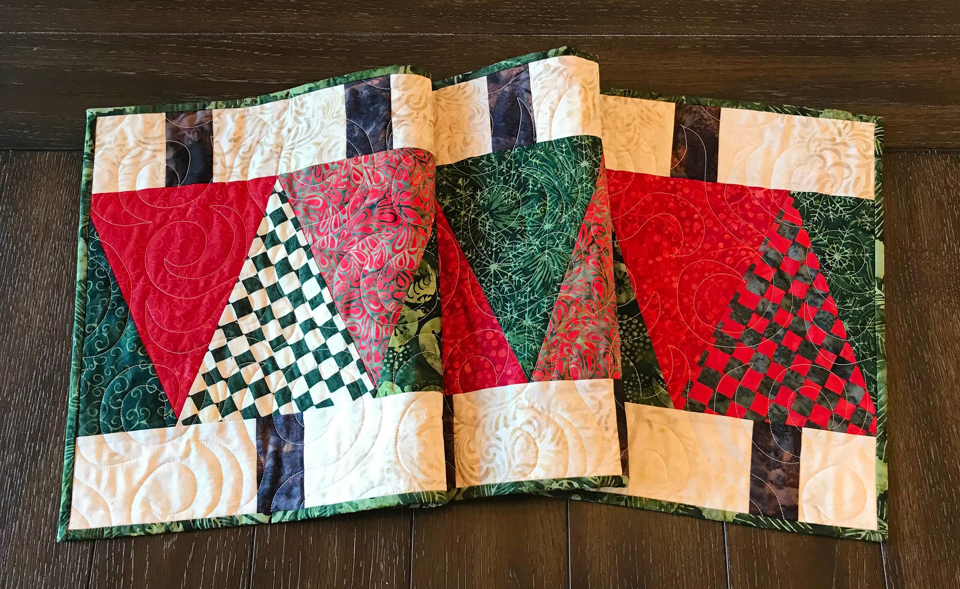 Christmas Tree Lane Table Runner Pattern - Digital Pattern - Handmade Quilts, Digital Patterns, and Home Décor items online - Cuddle Cat Quiltworks