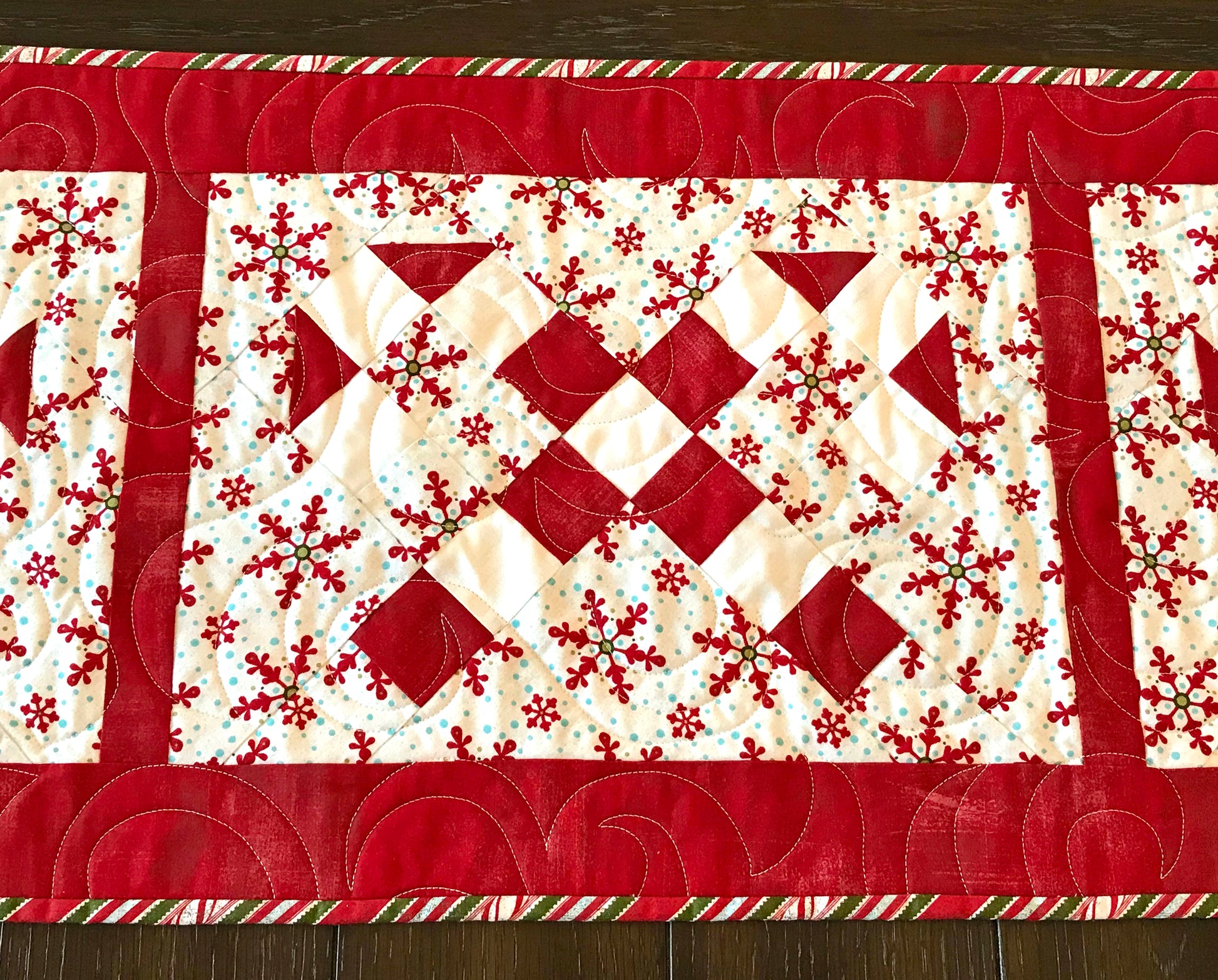 Candy Cane Lane Table Runner Pattern - Digital Pattern - Handmade Quilts, Digital Patterns, and Home Décor items online - Cuddle Cat Quiltworks