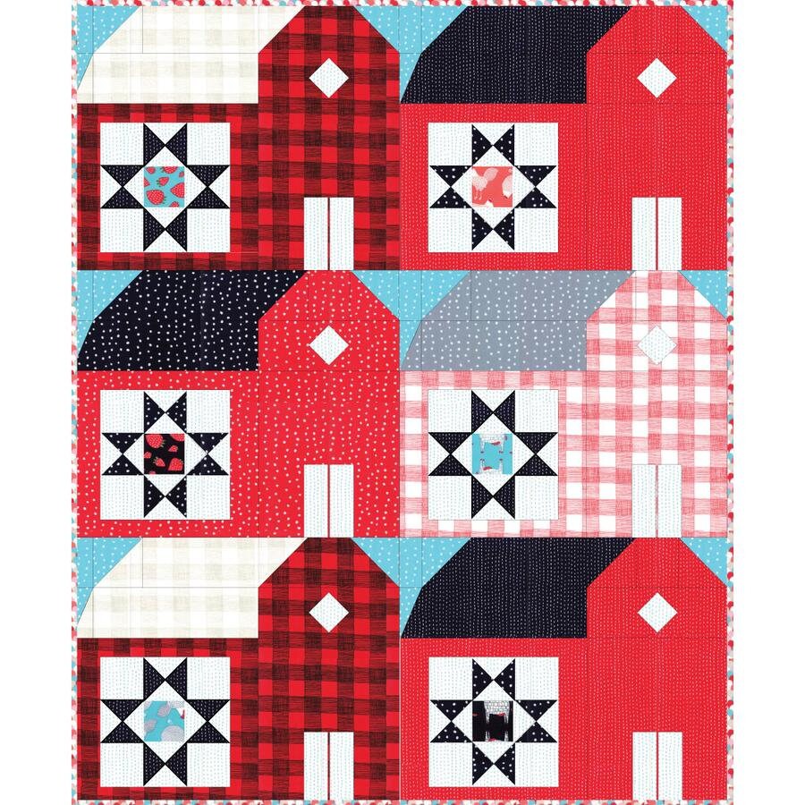 Red Barns Quilt Pattern - Gingiber G020, Farm Fresh Quilt Pattern - Barn Quilt Pattern - Farm Quilt Pattern