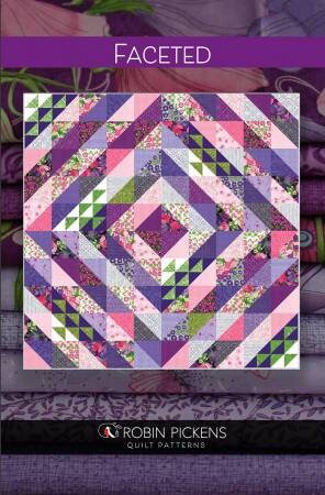 Faceted Quilt Pattern - Robin Pickens RPQP-F115, Fat Quarter Friendly Quilt Pattern - Modern Throw Quilt Pattern