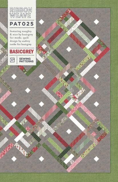 Ribbon Weave Quilt Pattern - BasicGrey PAT025, Modern Strip Quilt Pattern - Jelly Roll Friendly Quilt Pattern