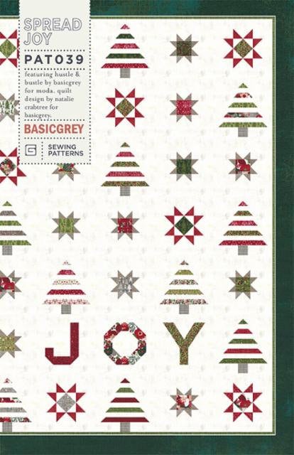 Spread Joy Quilt Pattern - BasicGrey PAT039, Christmas Trees Quilt Pattern, Christmas Sampler Quilt Pattern, Christmas Themed Pattern