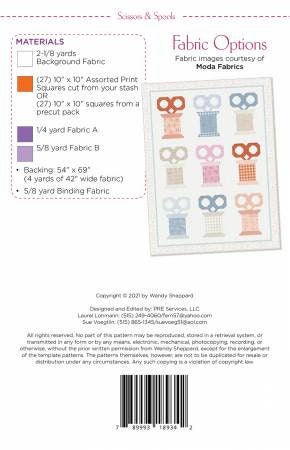 Scissors & Spools Quilt Pattern - Wendy Sheppard WS36, Sewing Themed Quilt Pattern, Layer Cake Friendly Sewing Quilt Pattern