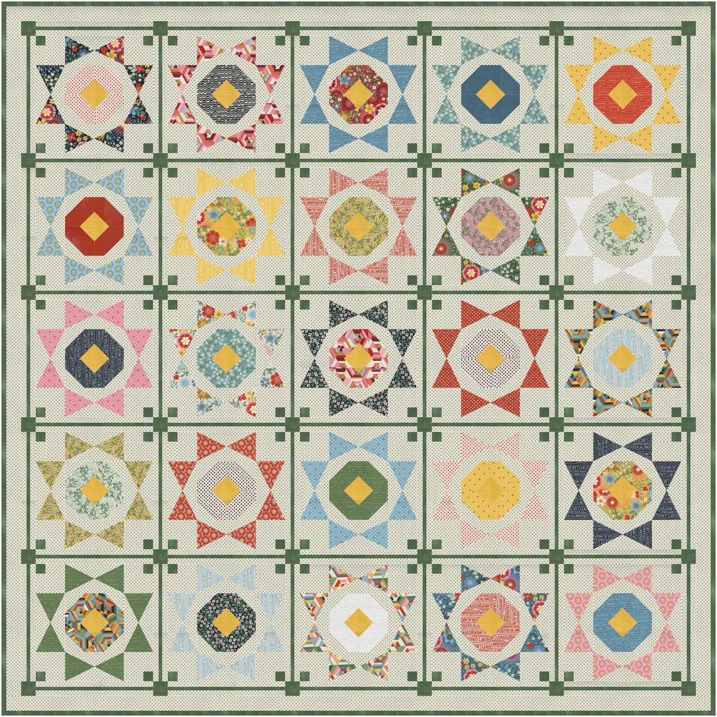Shine On Quilt Pattern - BasicGrey PAT043, Modern Star Quilt Pattern - Fat Eighty Friendly Quilt Pattern, Scrap Friendly Star Quilt Pattern