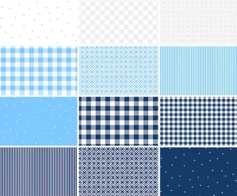 Sail Away 40 Karat Gems Fabric Strip Pack - Wilmington Prints Q842-121-842, Blue and White Fabric Strip Pack, Blue and White Jelly Roll