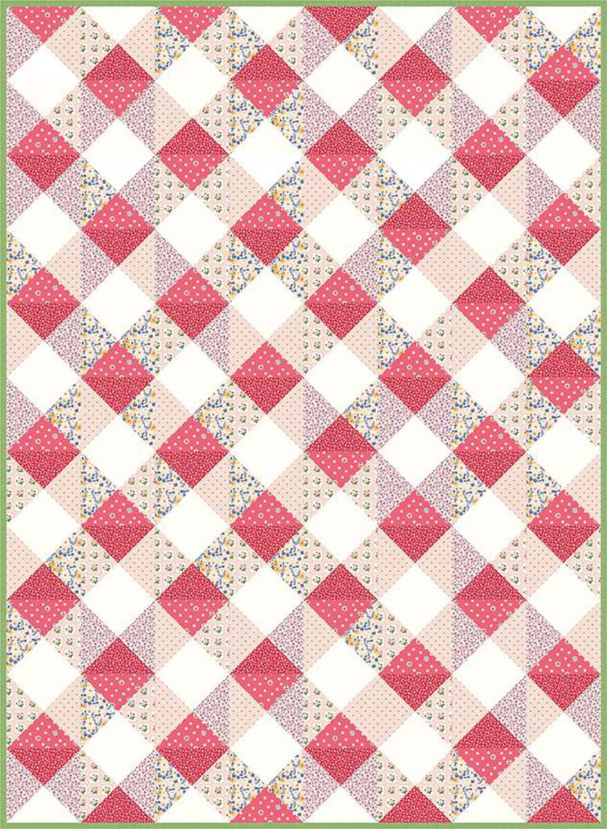 Gingham Daydream Quilt Pattern in Five Size Options - Melissa Mortenson P115-PDC5416, Beginner Friendly Scrappy Quilt Pattern in Five Sizes