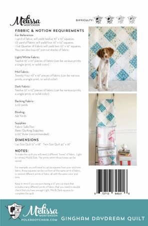 Gingham Daydream Quilt Pattern in Five Size Options - Melissa Mortenson P115-PDC5416, Beginner Friendly Scrappy Quilt Pattern in Five Sizes