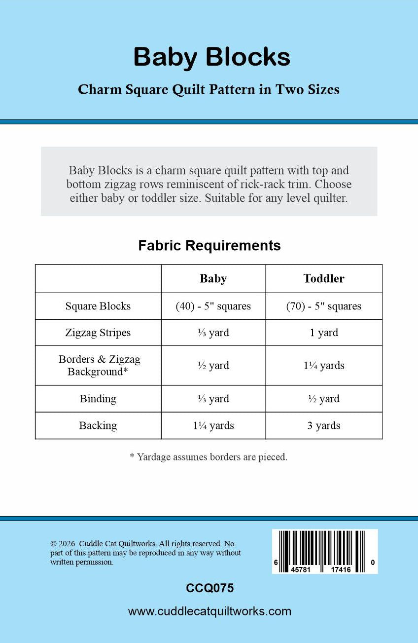 Baby Blocks Quilt Pattern in Two Size Options - Digital Version