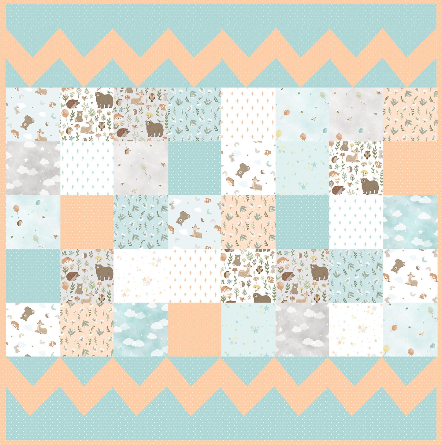 Baby Blocks Quilt Pattern in Two Size Options - Digital Version