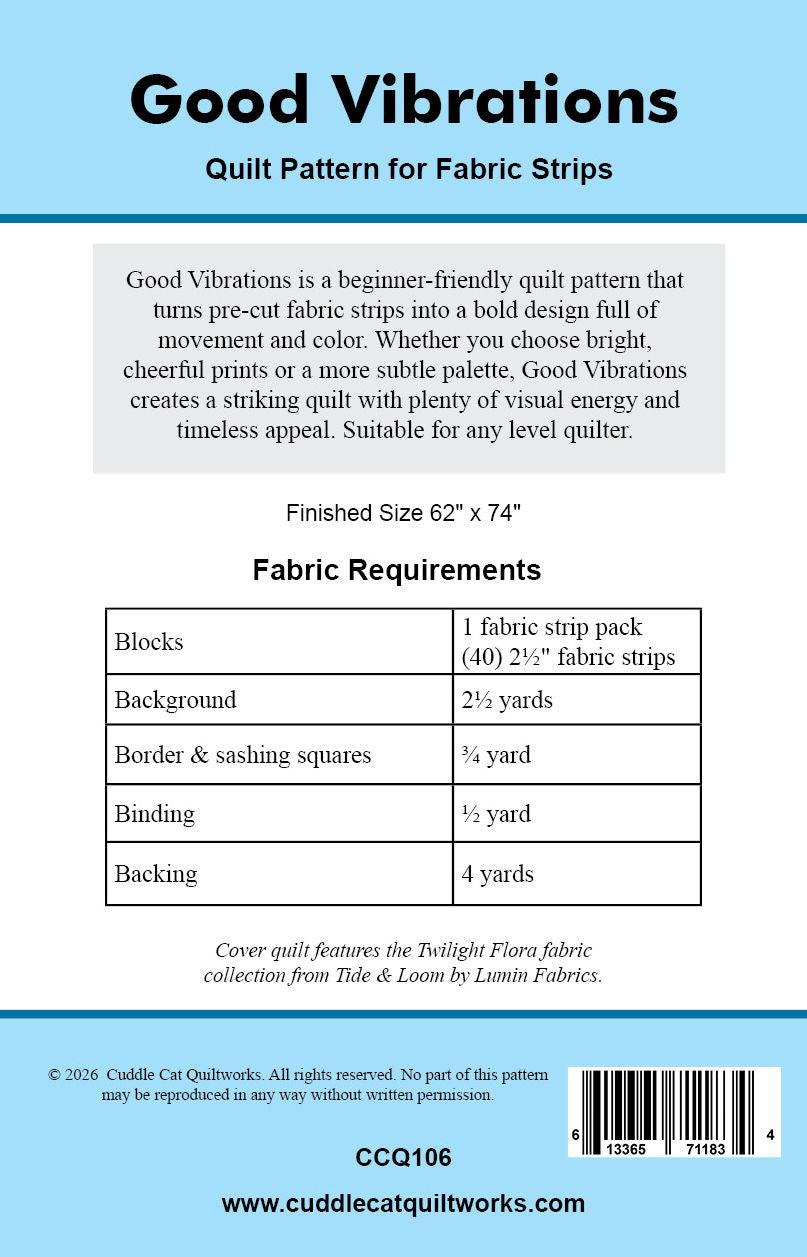 Good Vibrations Strip Quilt Pattern - Digital Version