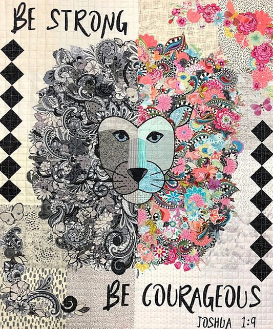 Strong and Courageous Lion COLLAGE QUILT KIT Pattern & Fabric Included