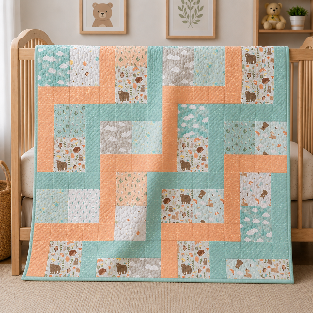 Baby Charms Quilt Pattern with Two Size Options Printed Version