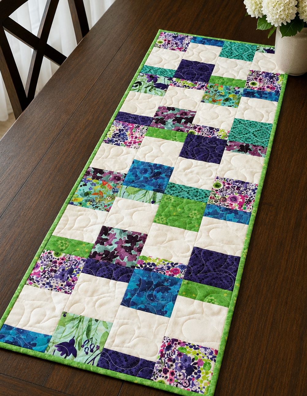 Dancing Squares Table Runner Pattern - Printed Version