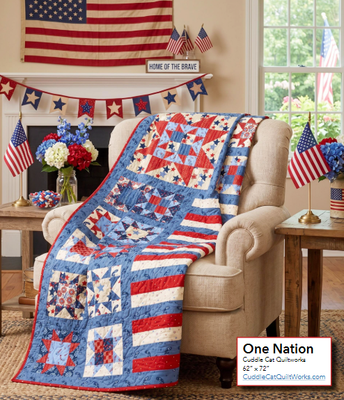 One Nation Patriotic Quilt Pattern - Printed Version