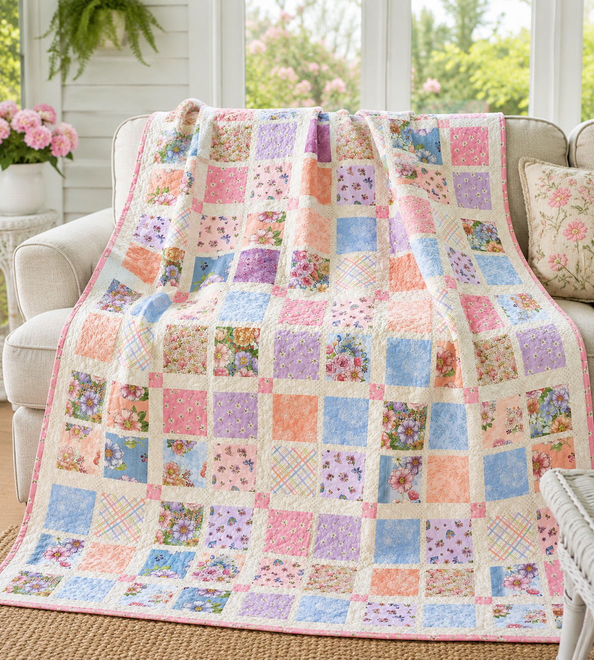 Sassy Squares Quilt Pattern - Printed Version