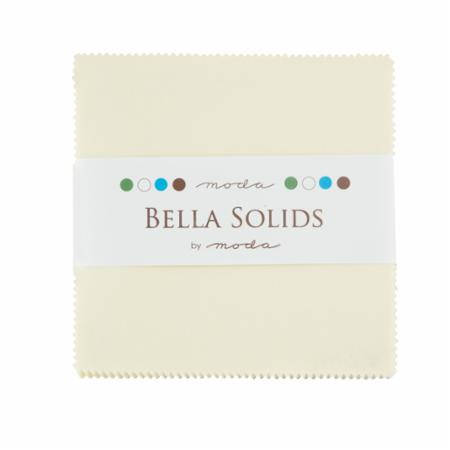 Bella Solids Snow Charm Pack - Moda 9900PP-11- 42 - 5" Fabric Squares - Ivory Pre-Cut 5 Inch Squares, Ivory Charm Pack