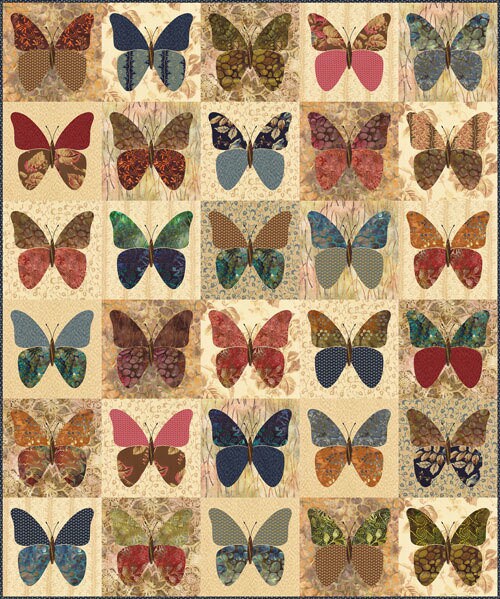 Butterflies Quilt Pattern - Edyta Sitar Laundry Basket Quilts LBQ-0472-P, Applique Quilt Pattern