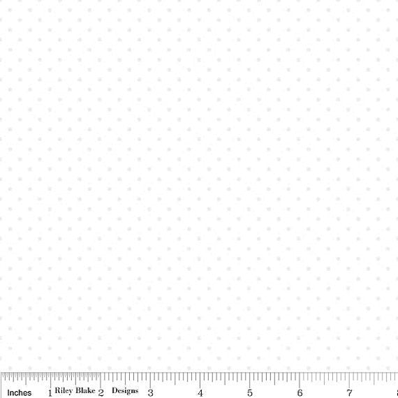 Swiss Dots White on White Fabric - Riley Blake Designs C790-150