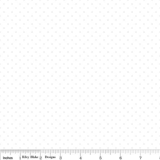 Swiss Dots White on White Fabric - Riley Blake Designs C790-150