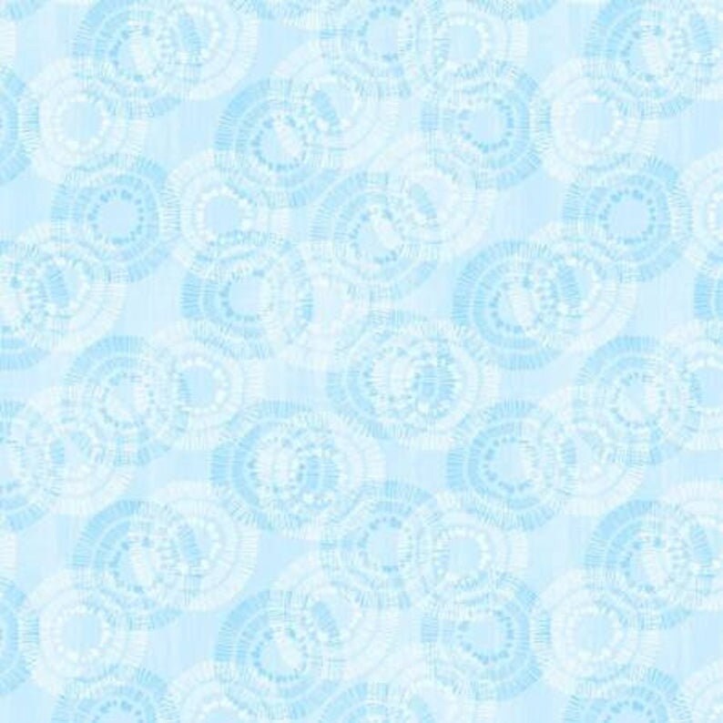 Circle Burst Sky Blue Fabric - Wilmington Prints 68523-404, Light Blue Blender Fabric, Baby Blue Blender Fabric, By the Yard