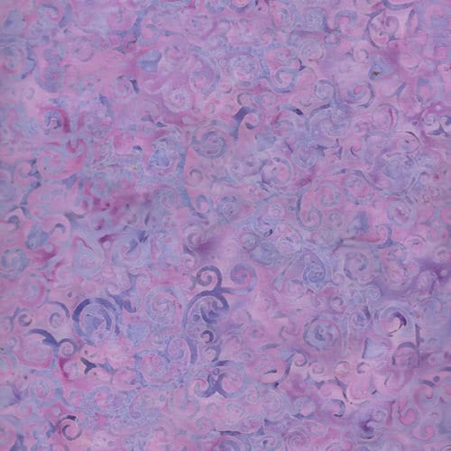 Island Batik Swirl Hearts Wisteria Batik Fabric, Island Batik 112012440, Pink Purple Batik Fabric, Lavender Batik Fabric, By the Yard