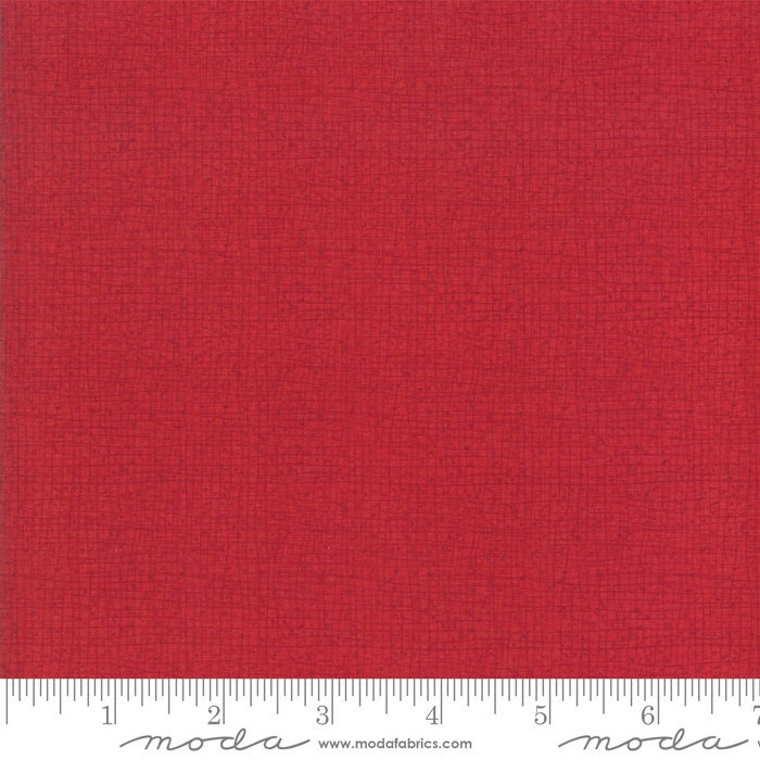 Thatched Scarlet Fabric Moda 48626-119, Red Blender Fabric, Dark Red Tonal Fabric, By the Yard