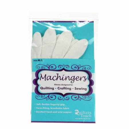 Machingers Quilting Gloves Medium Large - Quilter's Touch 0209G-L, Free Motion Quilting Gloves, Non-Slip Quilting Gloves