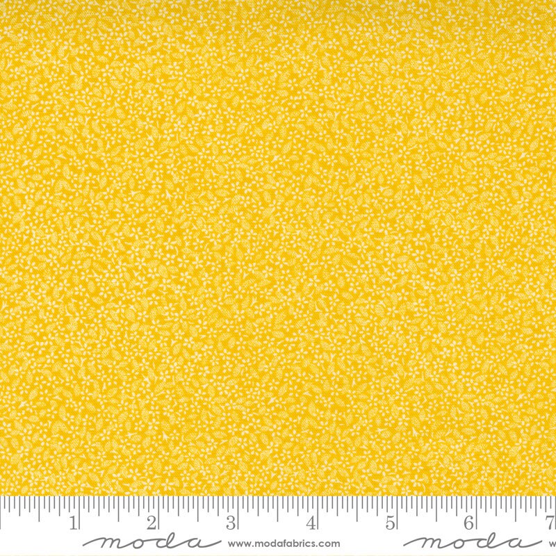 Summer Breeze Yellow Dainty Floral Fabric - 28" REMNANT CUT - Moda 33615 17, Summer Breeze Fabric, Yellow Blender Fabric