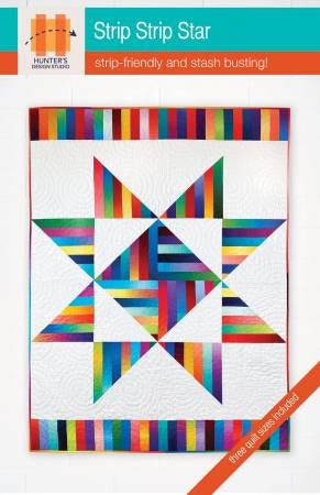 Strip Strip Star Quilt Pattern - Hunter's Design Studio HDS081, Star Quilt Pattern in Three Sizes, Jelly Roll Friendly Star Quilt Pattern
