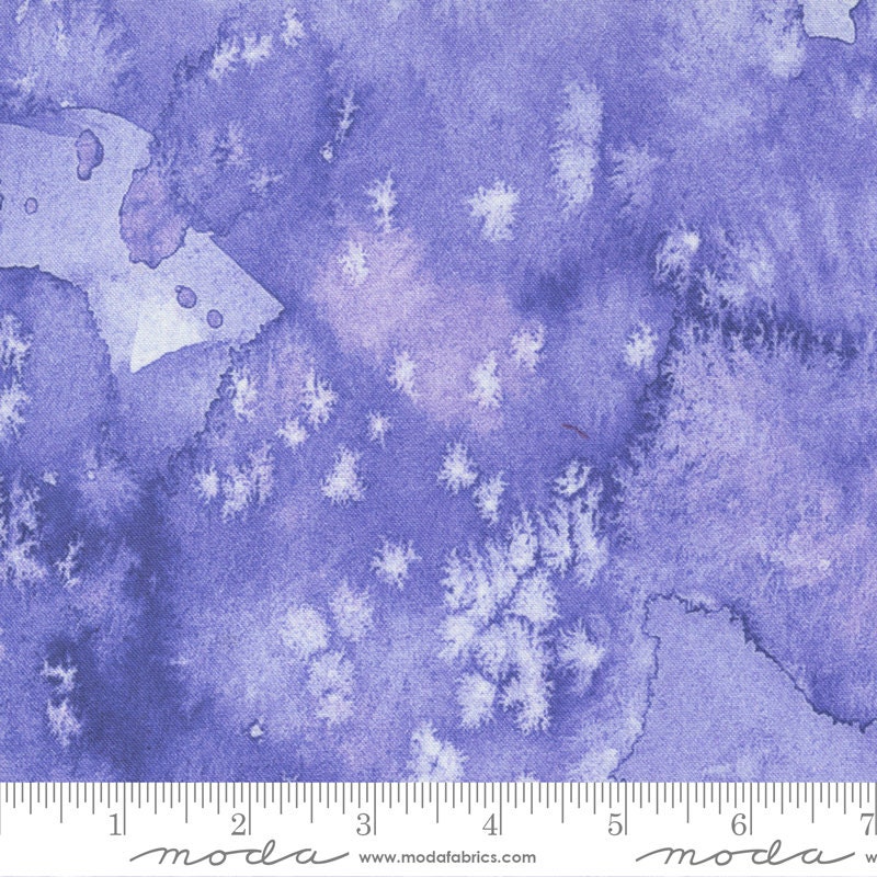 Chickadee Vinca Flow Blender Fabric - Moda 8433-53, Purple Watercolor Blender Fabric, By the Yard