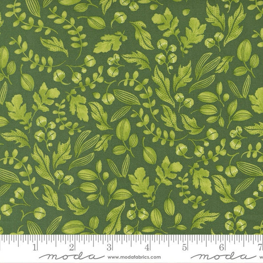 Wild Blossoms Leafy Florals Basil - 21" REMNANT CUT - Green Blender Fabric Moda 48736-16, Green Blender Fabric