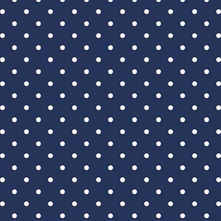 Swiss Dots White on Navy Fabric - 27" REMNANT CUT - Riley Blake Designs C670R-21NAVY, White on Navy Dots Fabric, Blue & White Blender Fabric